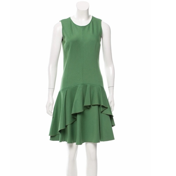HALSTON HERITAGE Sleeveless Ruffle-Accepted Dress - Picture 1 of 3